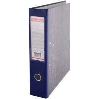 Папка-регистратор 70мм, мрамор, с карманом на корешке, нижний метал. кант, синяя